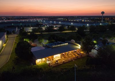 Drone shot of Heroes West Sports Grill