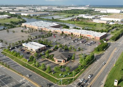 drone footage of retail site