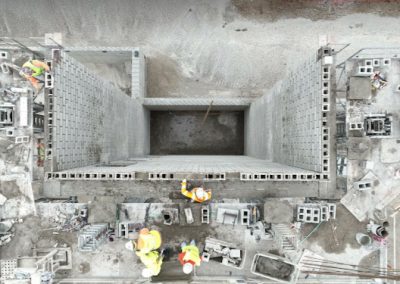 arial shot of construction site by The Drone Hound