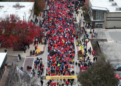 aerial shot of 10K run
